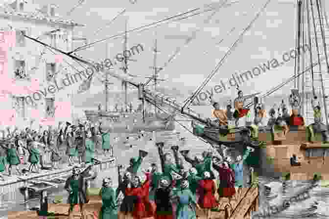 Engraving Of The Boston Tea Party Depicting Colonists Protesting British Taxation Extraordinary Patriots Of The United States Of America: Colonial Times To Pre Civil War