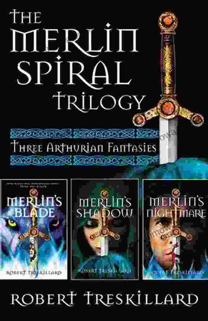 Merlin Blade: The Merlin Spiral Book Cover, Featuring Merlin And Lady Guinevere Against A Swirling Vortex Of Magic Merlin S Blade (The Merlin Spiral 1)